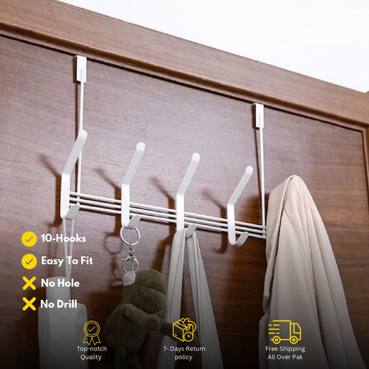 Door Hook Hanger Heavy Duty Metal Organizer Rack for Coats, Towels, Bags