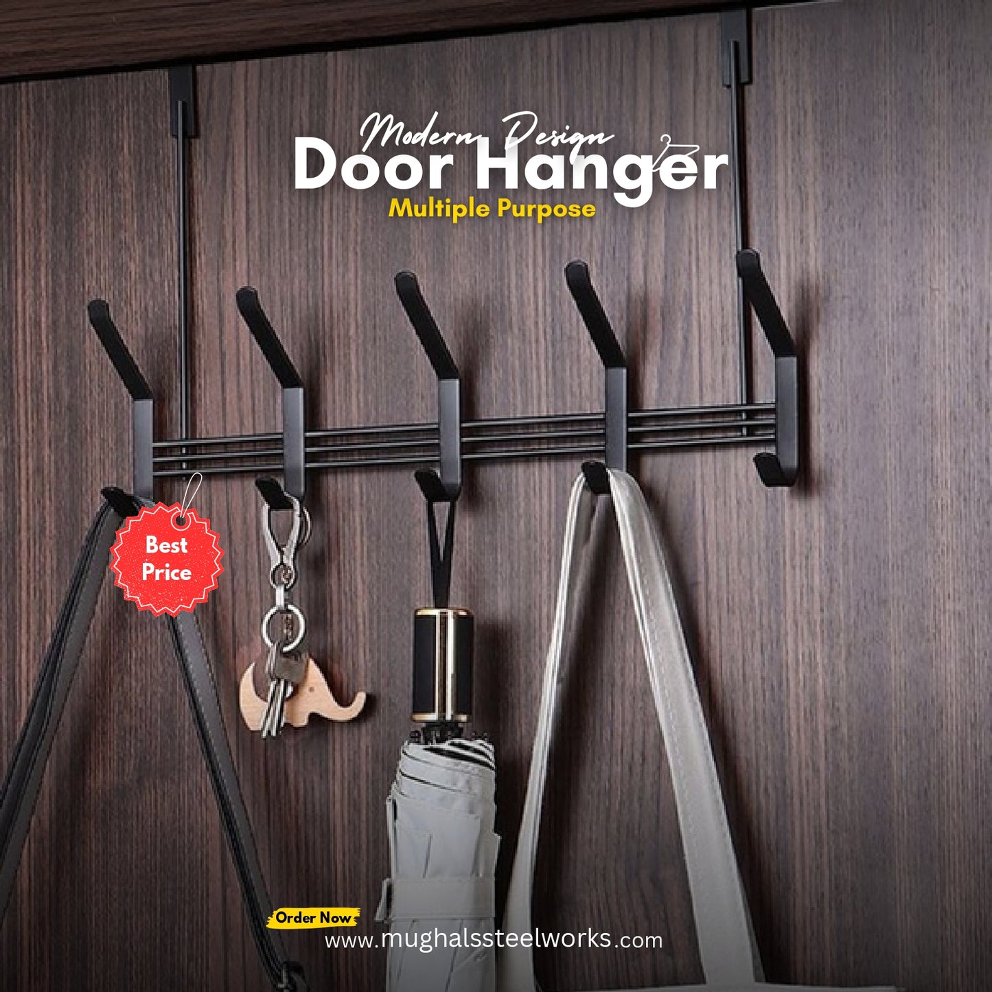 Door Hook Hanger Heavy Duty Metal Organizer Rack for Coats, Towels, Bags