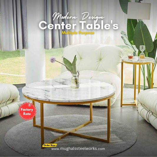 Industrial Center Table Wooden Top & Metal Base A5