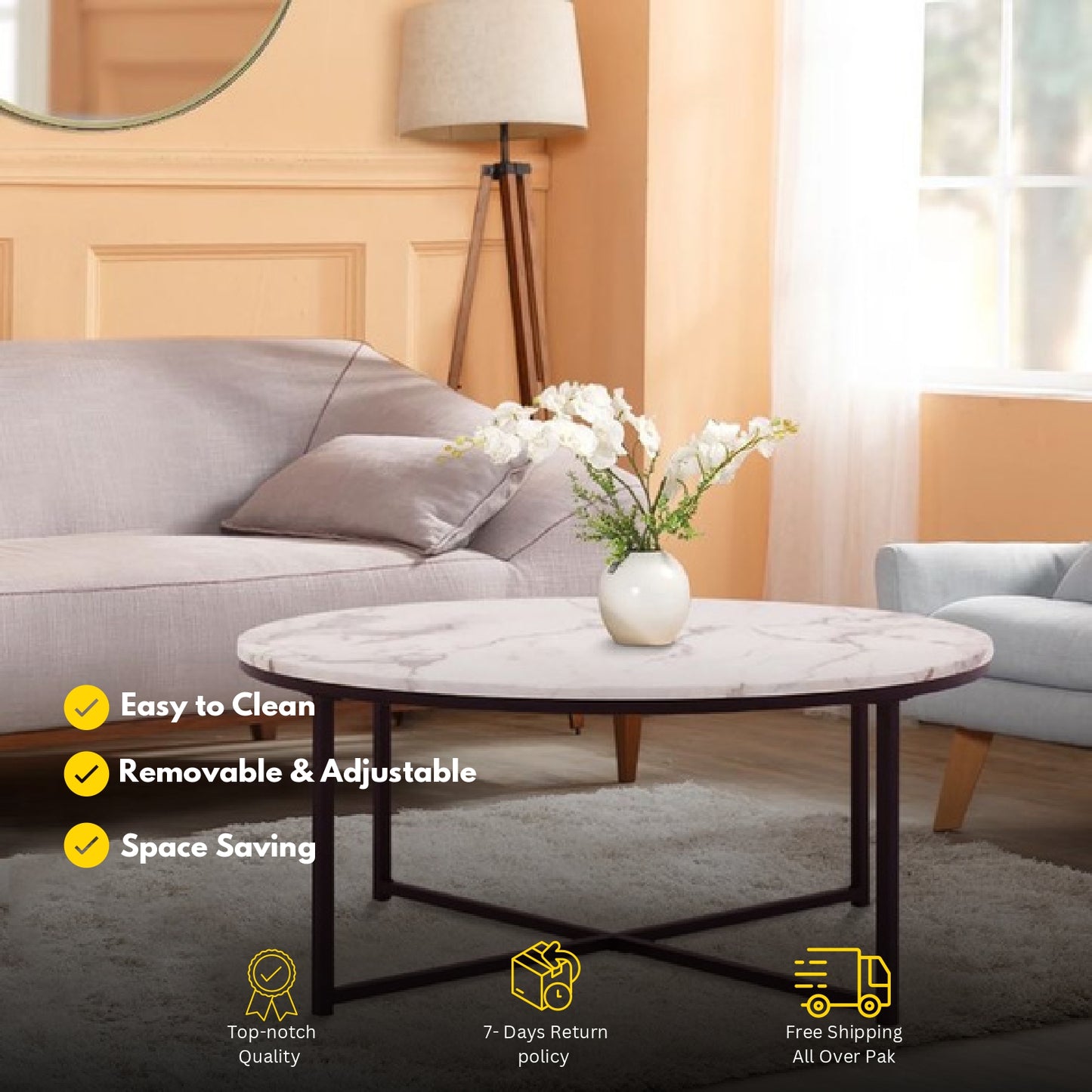 Industrial Center Table Wooden Top & Metal Base A5