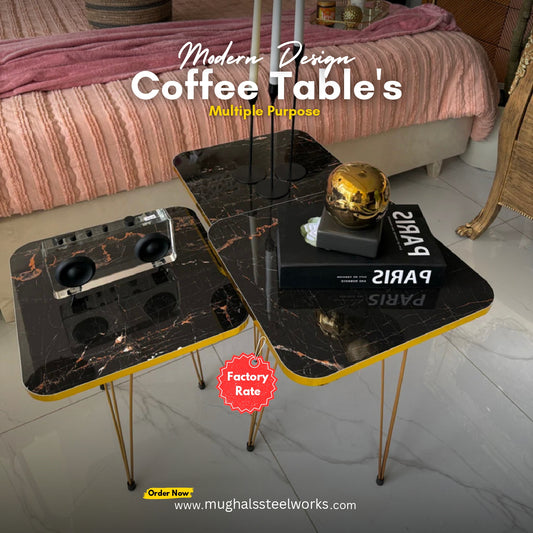 Square Modern 3-Piece Coffee Table Set – Space-Saving Living Room Furniture