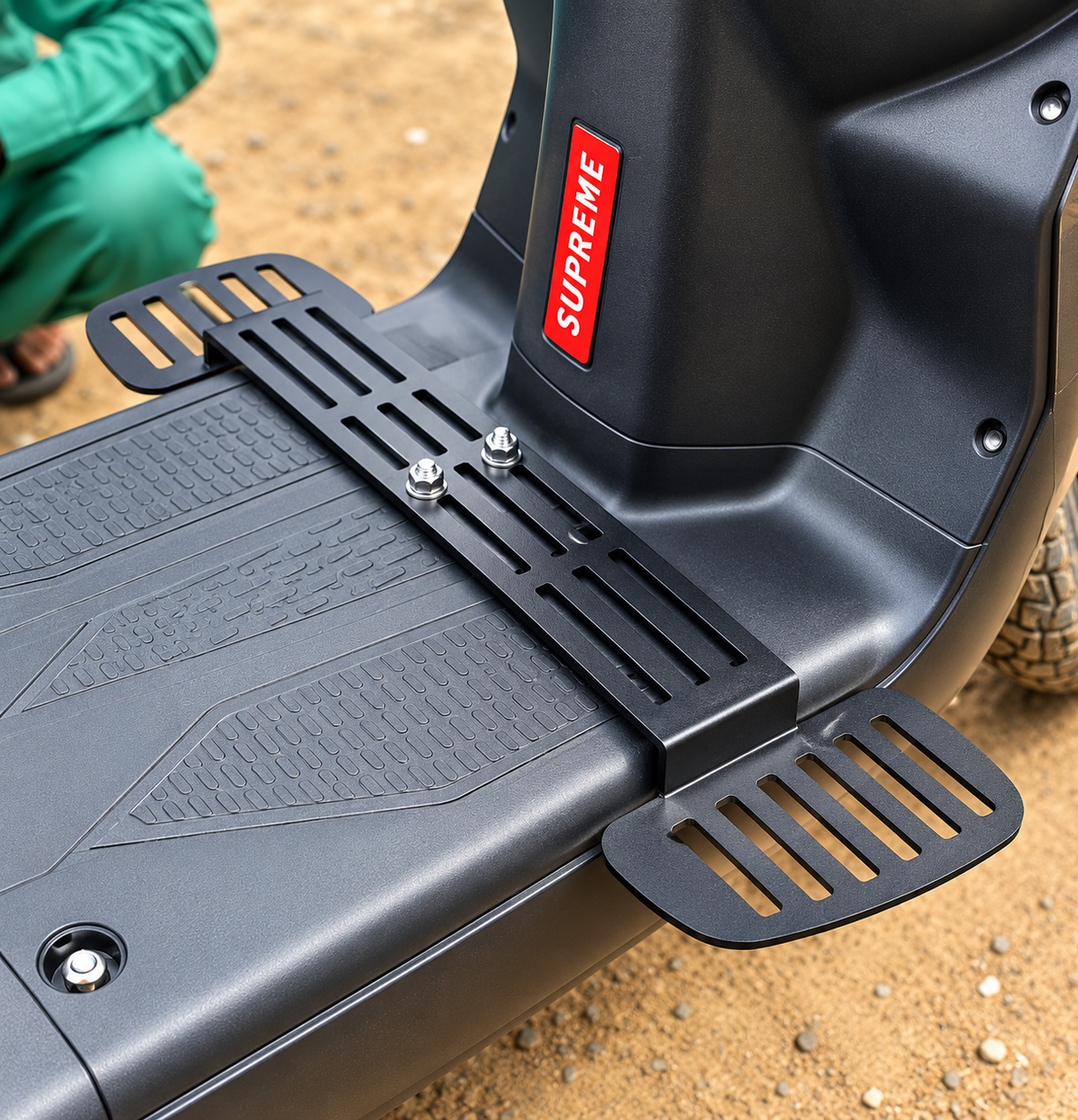 Adjustable Scooter Footrest Payedan & Helmet Holder