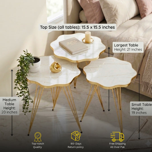 Modern 3-Piece Corner Coffee Table Set