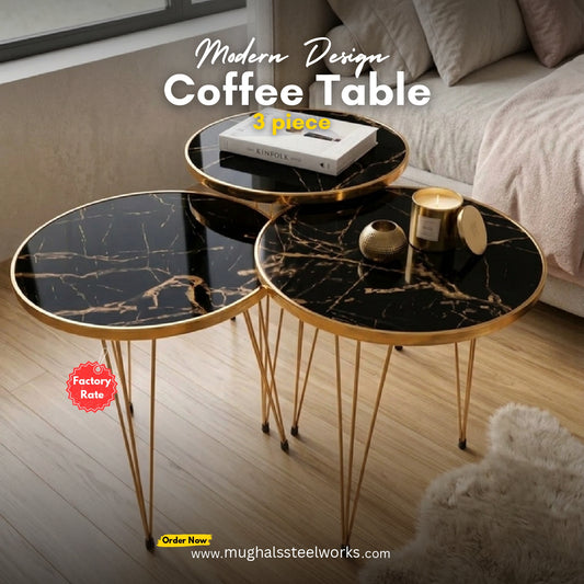 Modern 3-Piece Coffee Table Set – Space-Saving Living Room Furniture