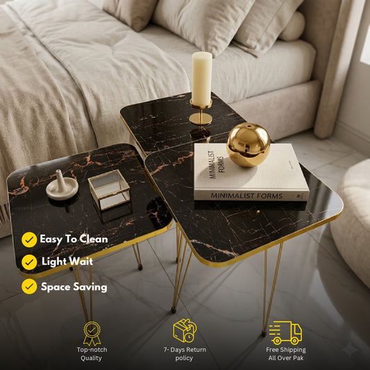 Square Modern 3-Piece Coffee Table Set – Space-Saving Living Room Furniture