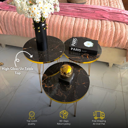 Modern 3-Piece Coffee Table Set – Space-Saving Living Room Furniture