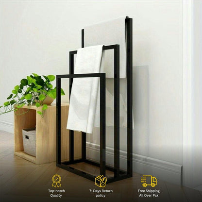 Metal Towel Bathroom Rack 3 Bars Washcloths Holder