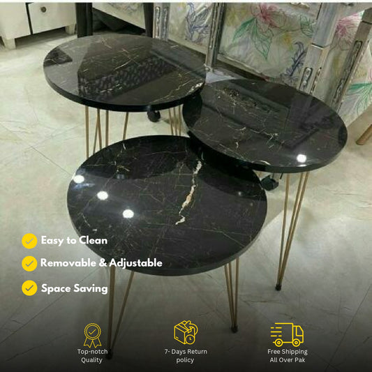 Modern 3-Piece Coffee Table Set – Space-Saving Living Room Furniture