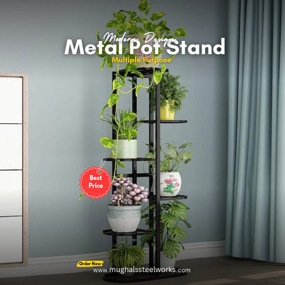 7-Tier Metal Plant Stand – Indoor/Outdoor Flower Pot Holder Rack