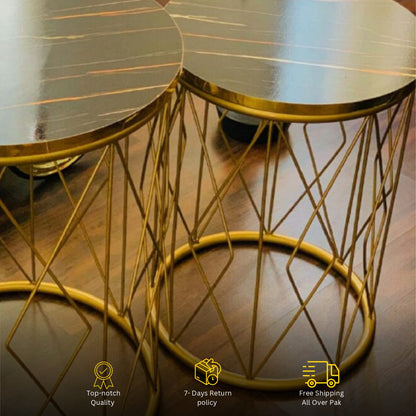 Jerry Nesting Table Set of 2 Round Coffee Tables 06