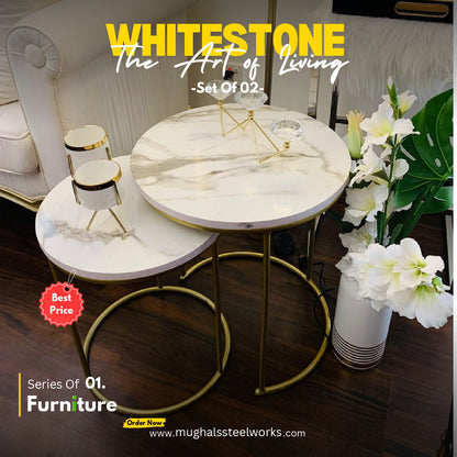 Set of 2 Round Luxes Nesting Table Living Room 01
