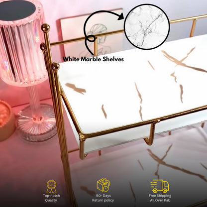 Metal 2-Tier Makeup Organizer – Skincare & Cosmetic Storage Rack for Vanity or Bathroom 05.