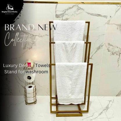 Freestanding Iron 3 Tier Towel Rack for Bathroom & Spa